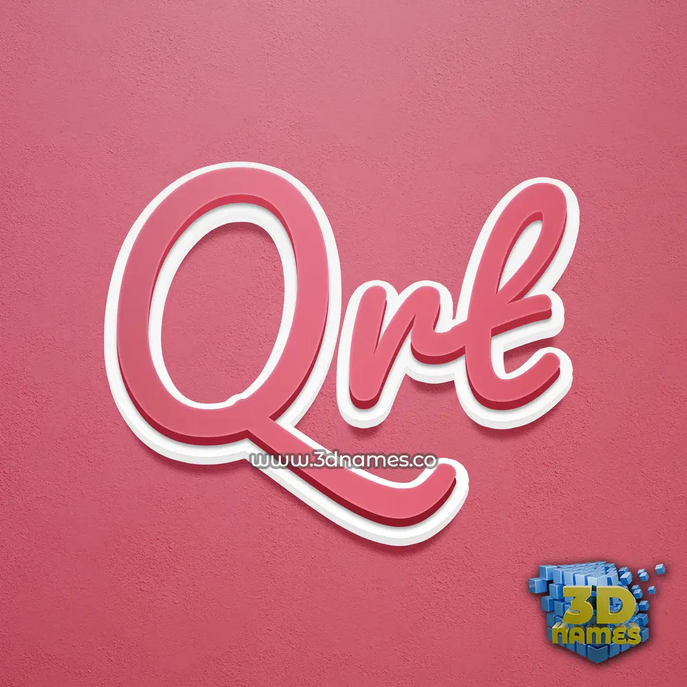 qrt in Red Scribble style - 3D name wallpaper