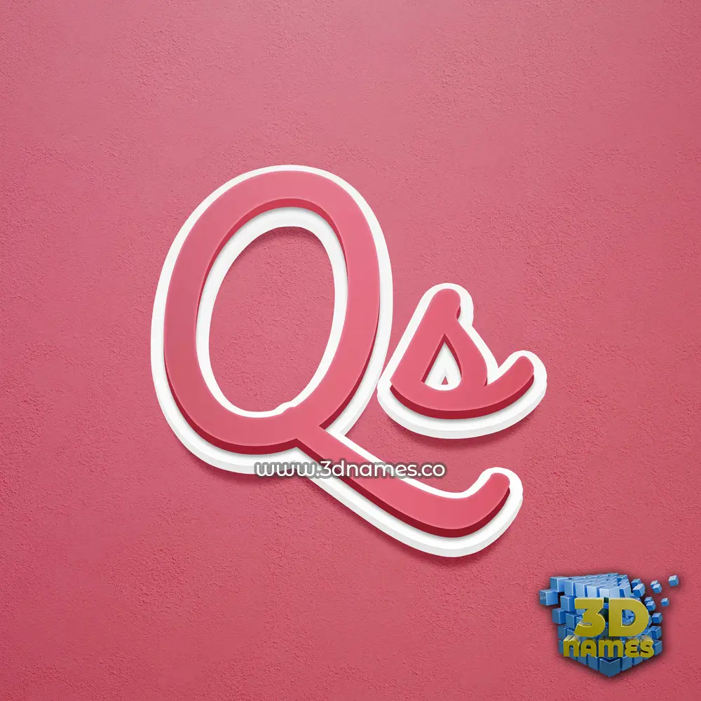 qs in Red Scribble style - 3D name wallpaper