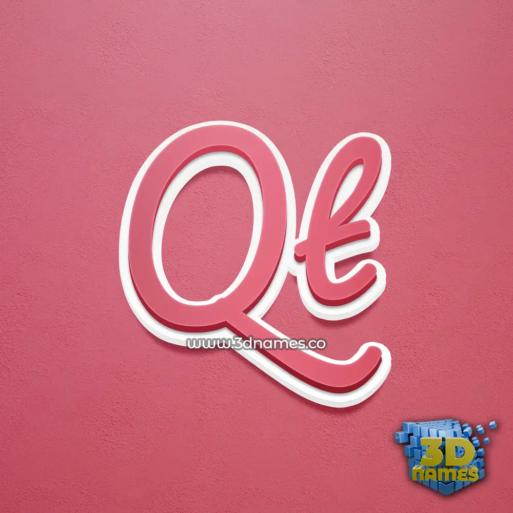 qt in Red Scribble style - 3D name wallpaper