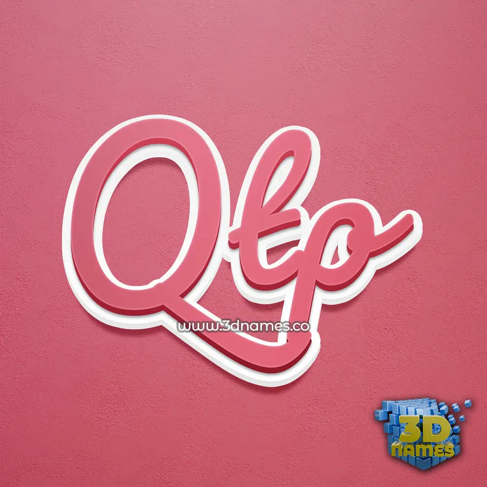 qtp in Red Scribble style - 3D name wallpaper