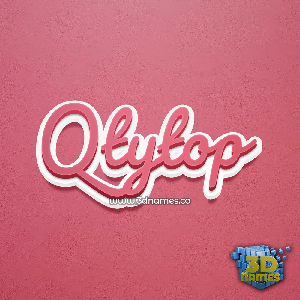 qtytop in Red Scribble style - 3D name wallpaper