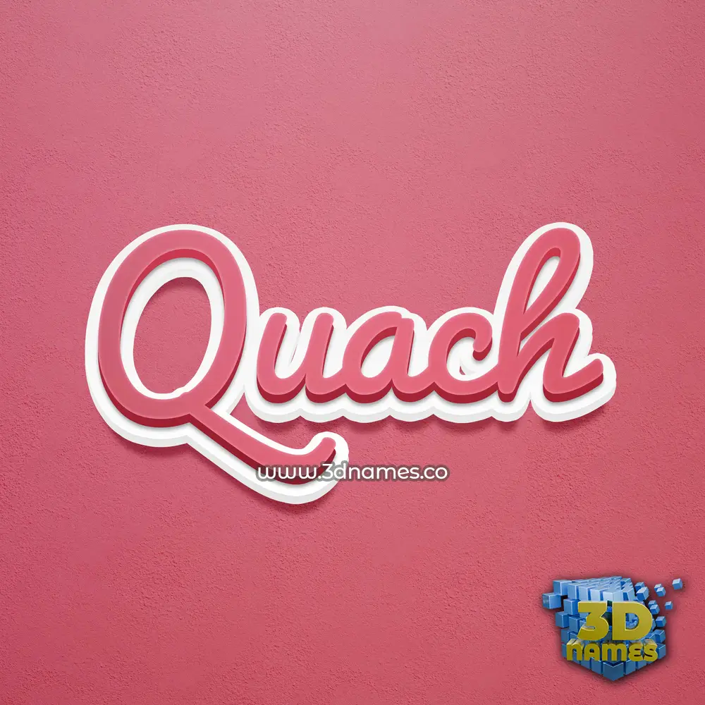 quach in Red Scribble style - 3D name wallpaper