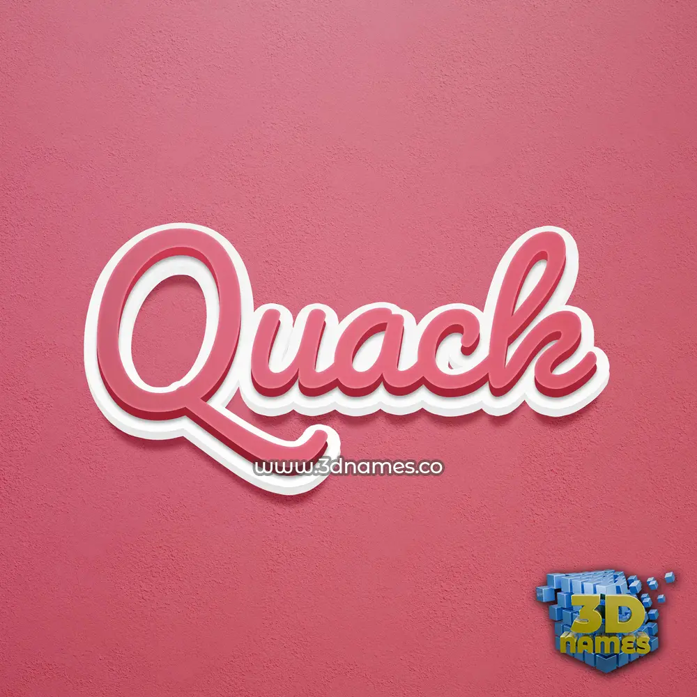 quack in Red Scribble style - 3D name wallpaper