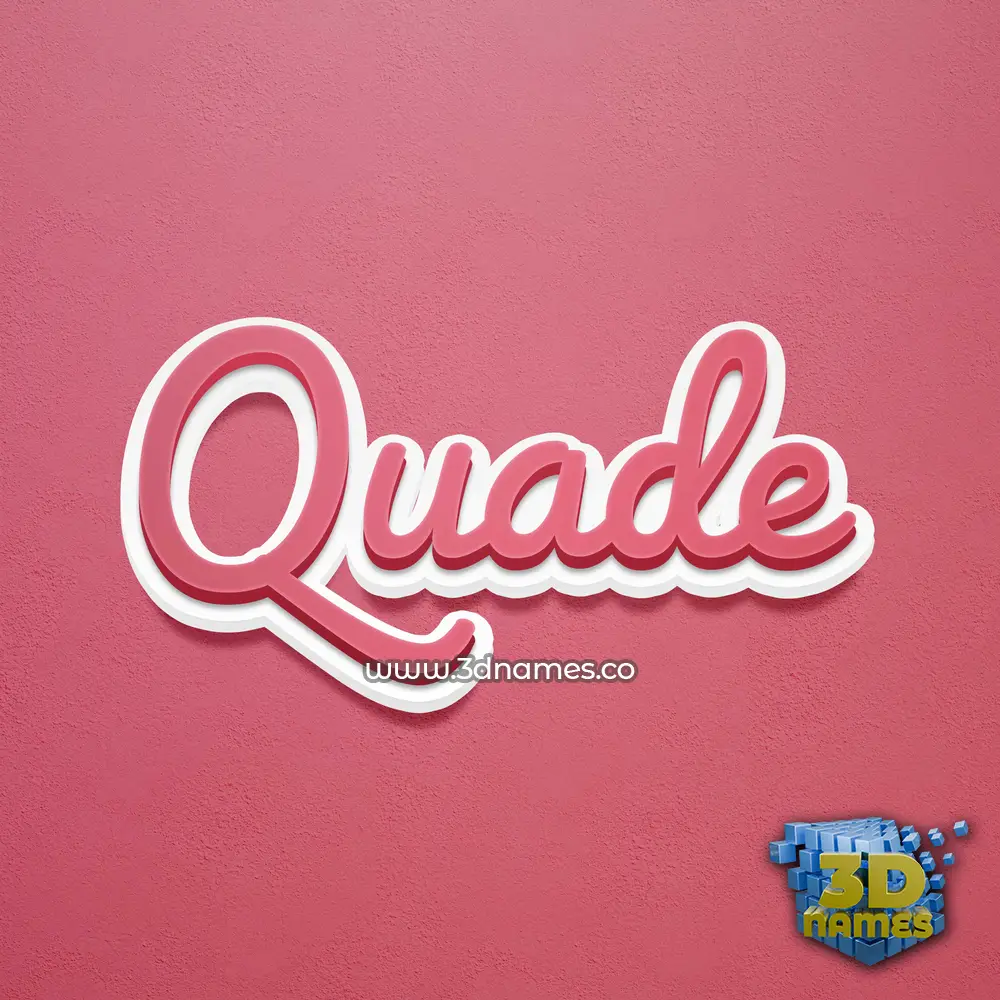 quade in Red Scribble style - 3D name wallpaper