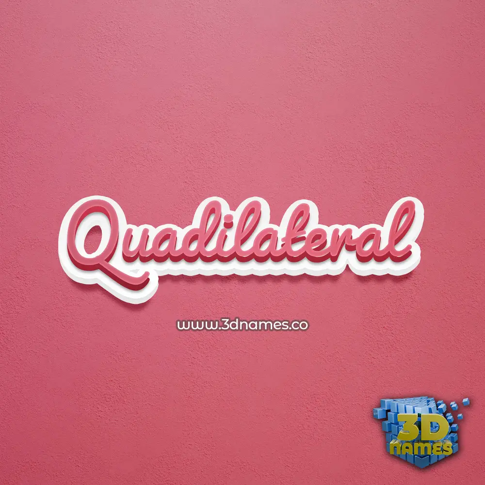 quadilateral in Red Scribble style - 3D name wallpaper