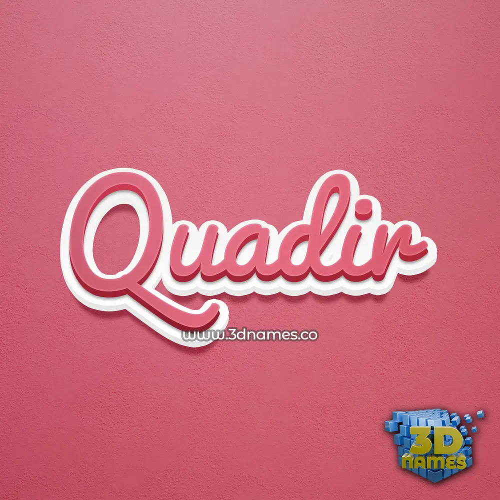 quadir in Red Scribble style - 3D name wallpaper