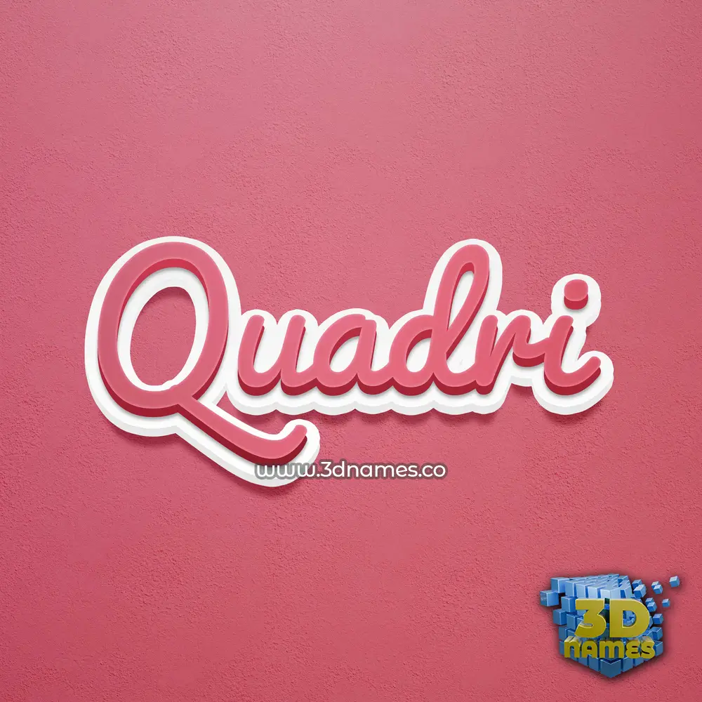 quadri in Red Scribble style - 3D name wallpaper
