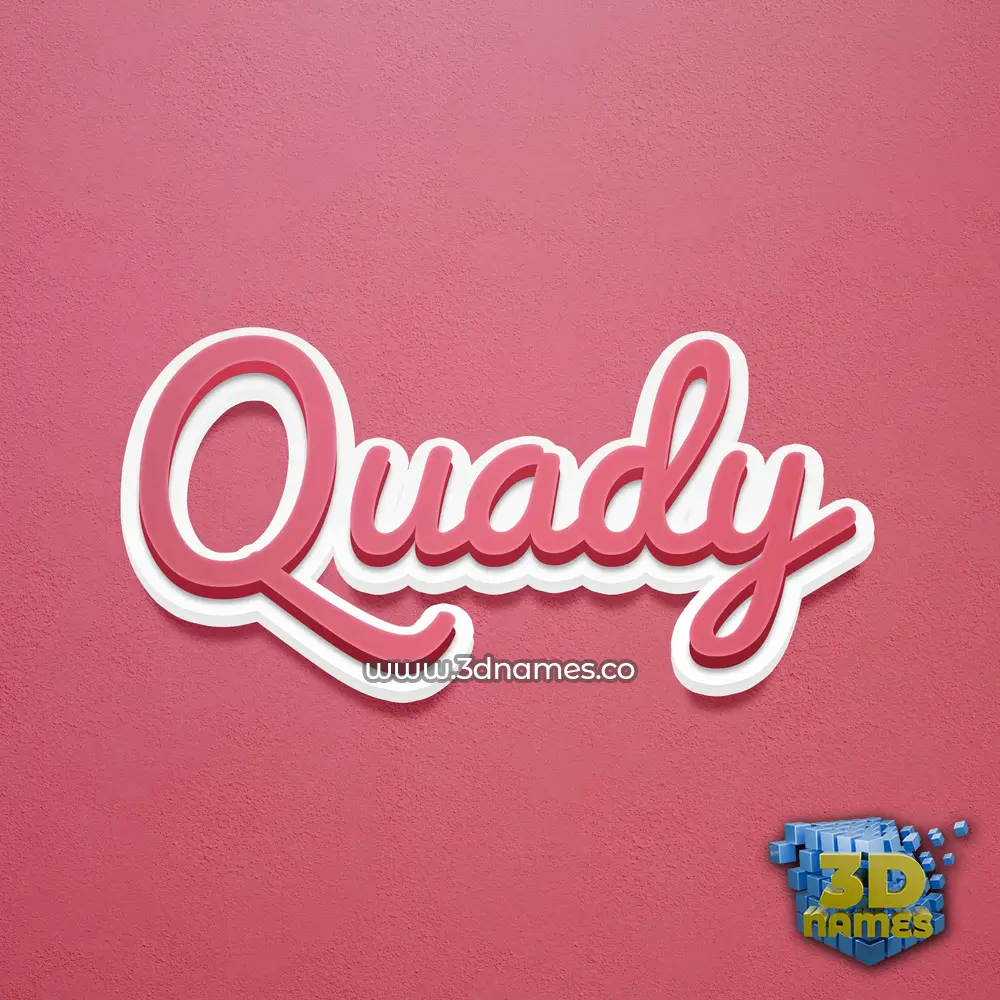quady in Red Scribble style - 3D name wallpaper