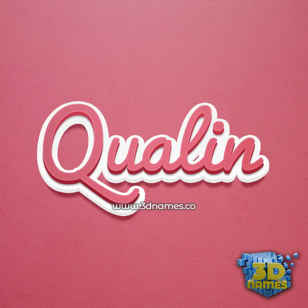 qualin in Red Scribble style - 3D name wallpaper
