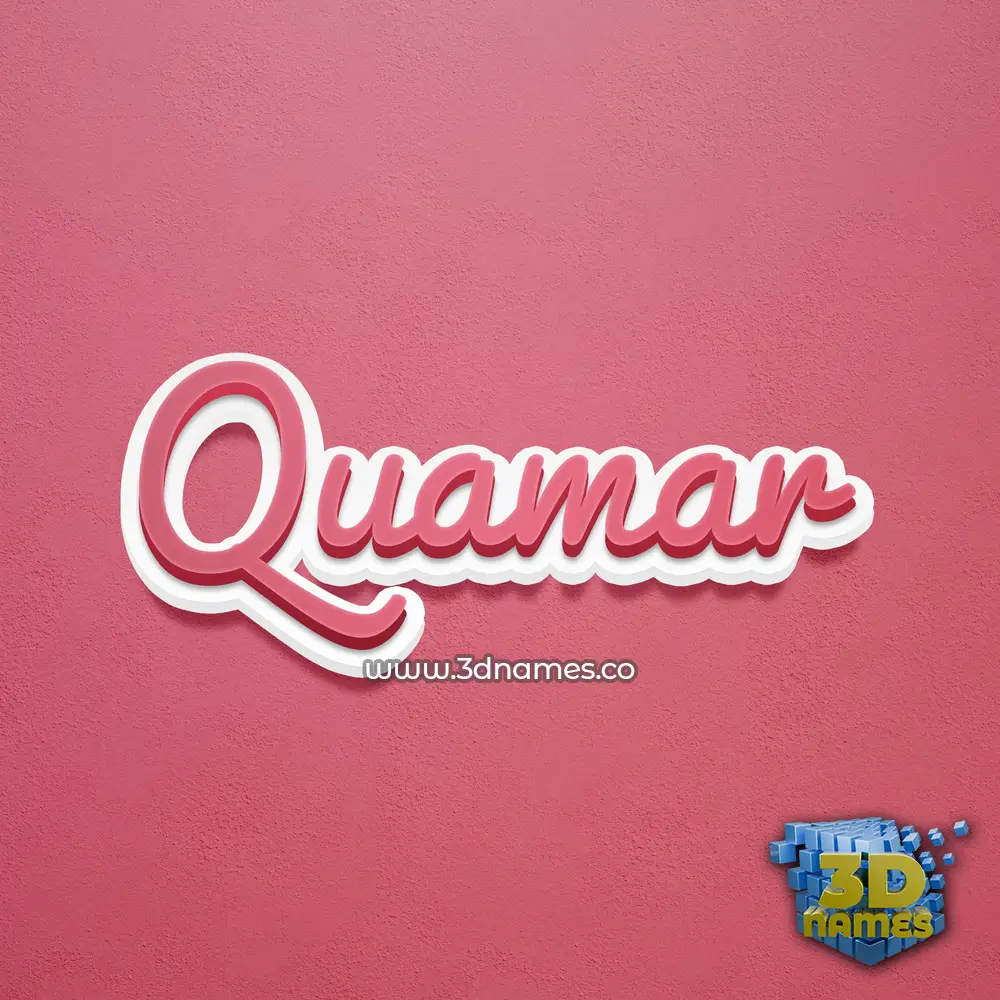 quamar in Red Scribble style - 3D name wallpaper
