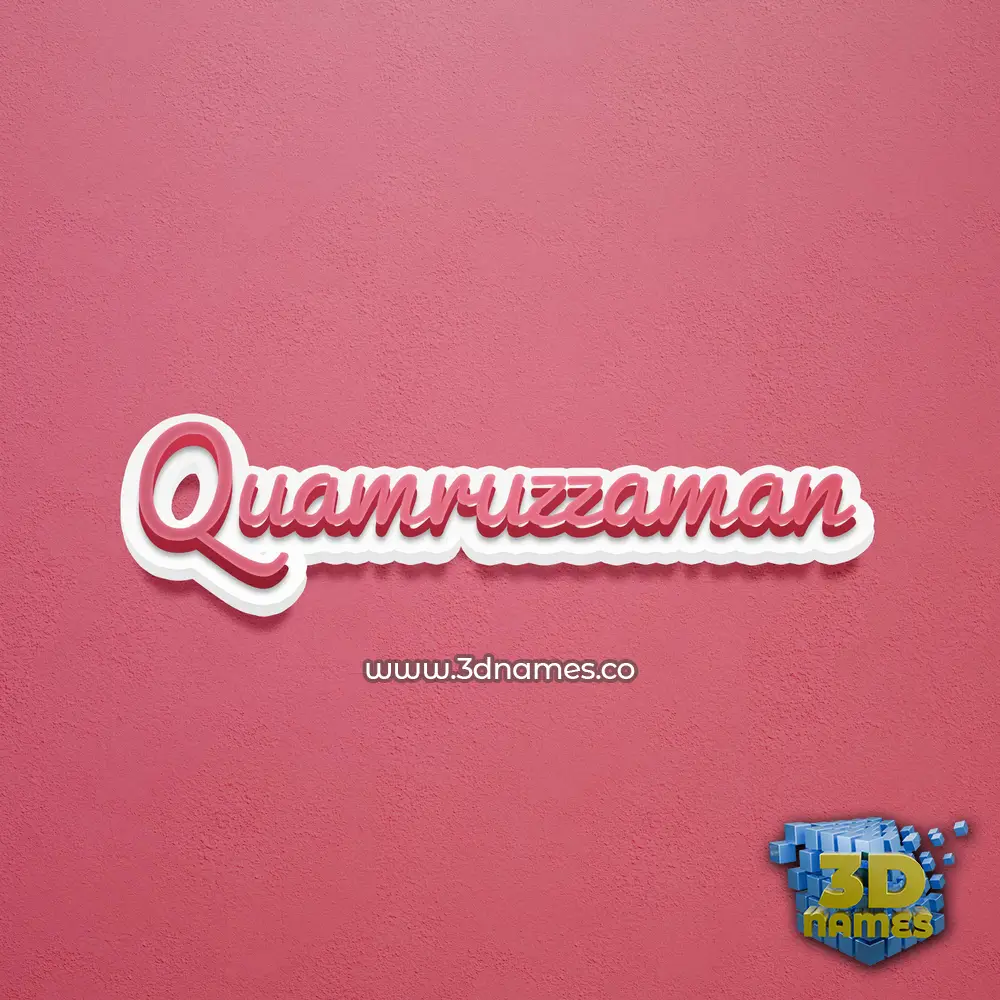 quamruzzaman in Red Scribble style - 3D name wallpaper