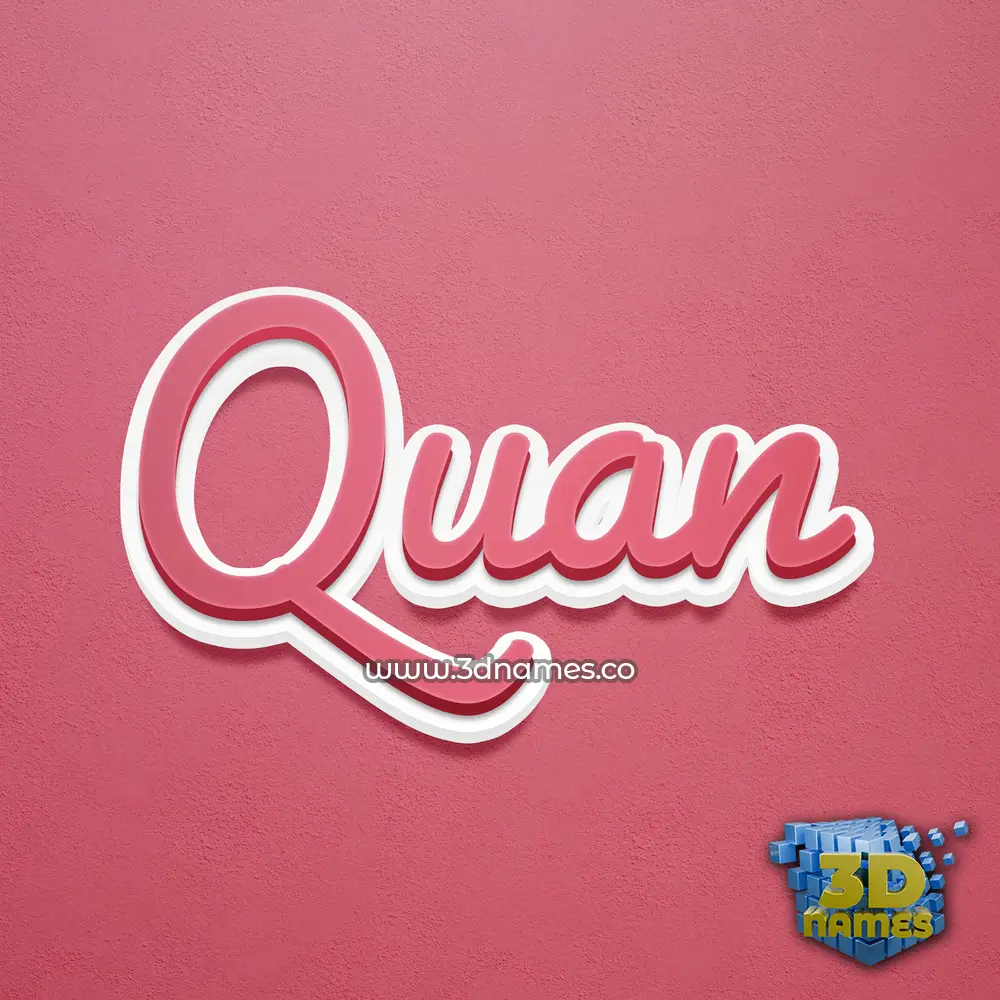 quan in Red Scribble style - 3D name wallpaper
