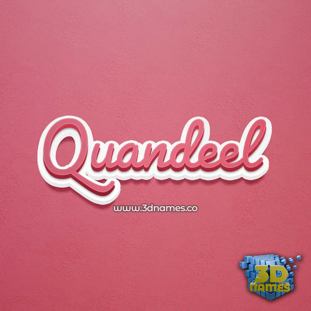 quandeel in Red Scribble style - 3D name wallpaper