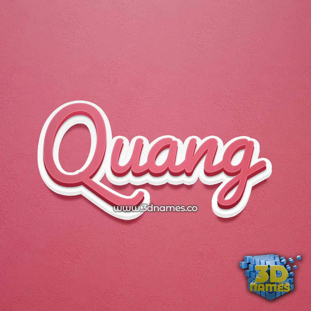 quang in Red Scribble style - 3D name wallpaper