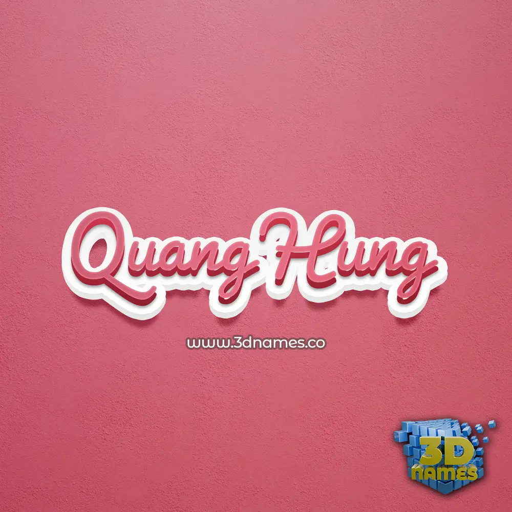 quang hung in Red Scribble style - 3D name wallpaper