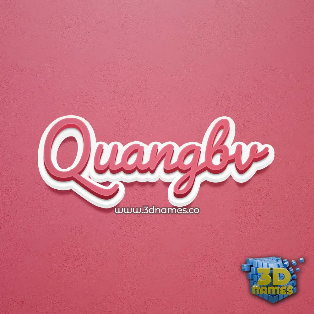 quangbv in Red Scribble style - 3D name wallpaper