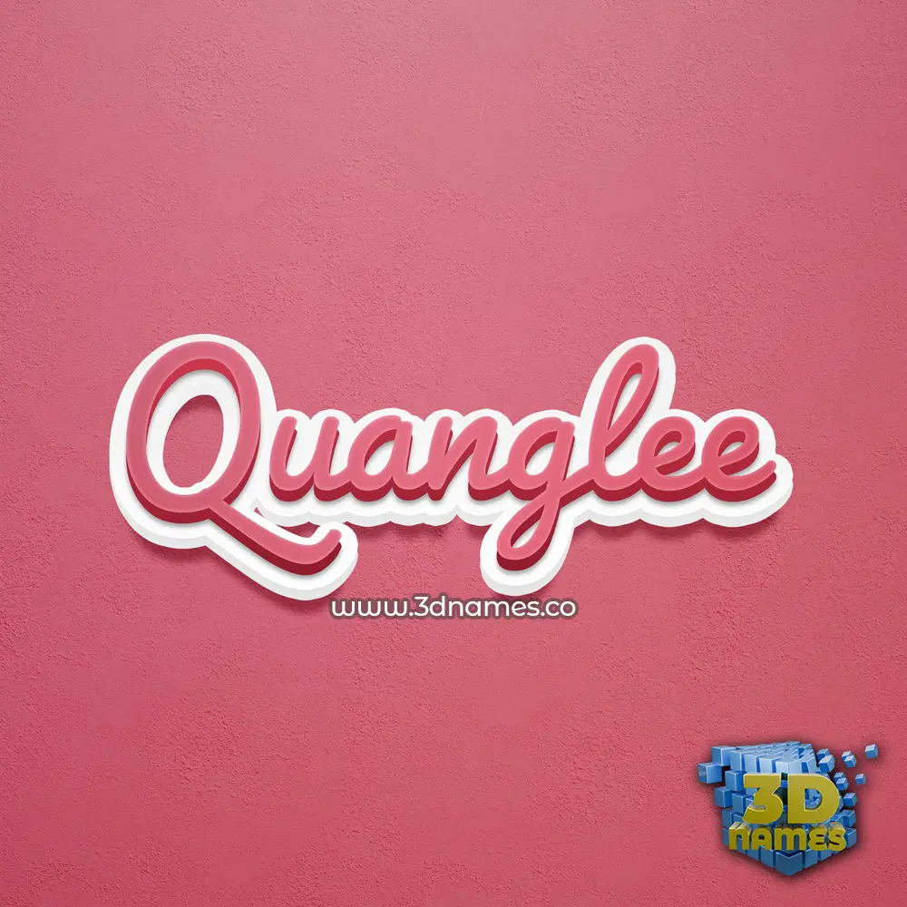 quanglee in Red Scribble style - 3D name wallpaper
