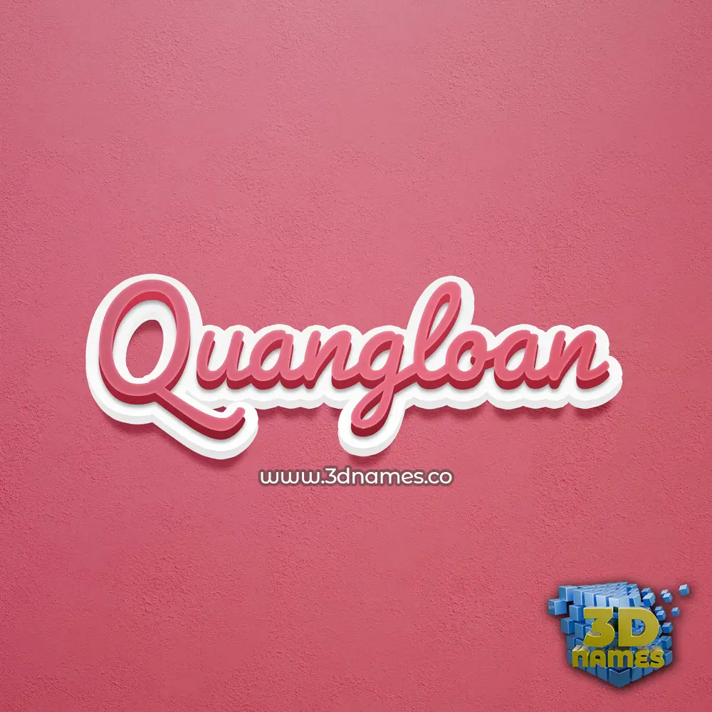quangloan in Red Scribble style - 3D name wallpaper