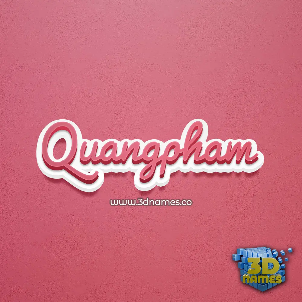 quangpham in Red Scribble style - 3D name wallpaper