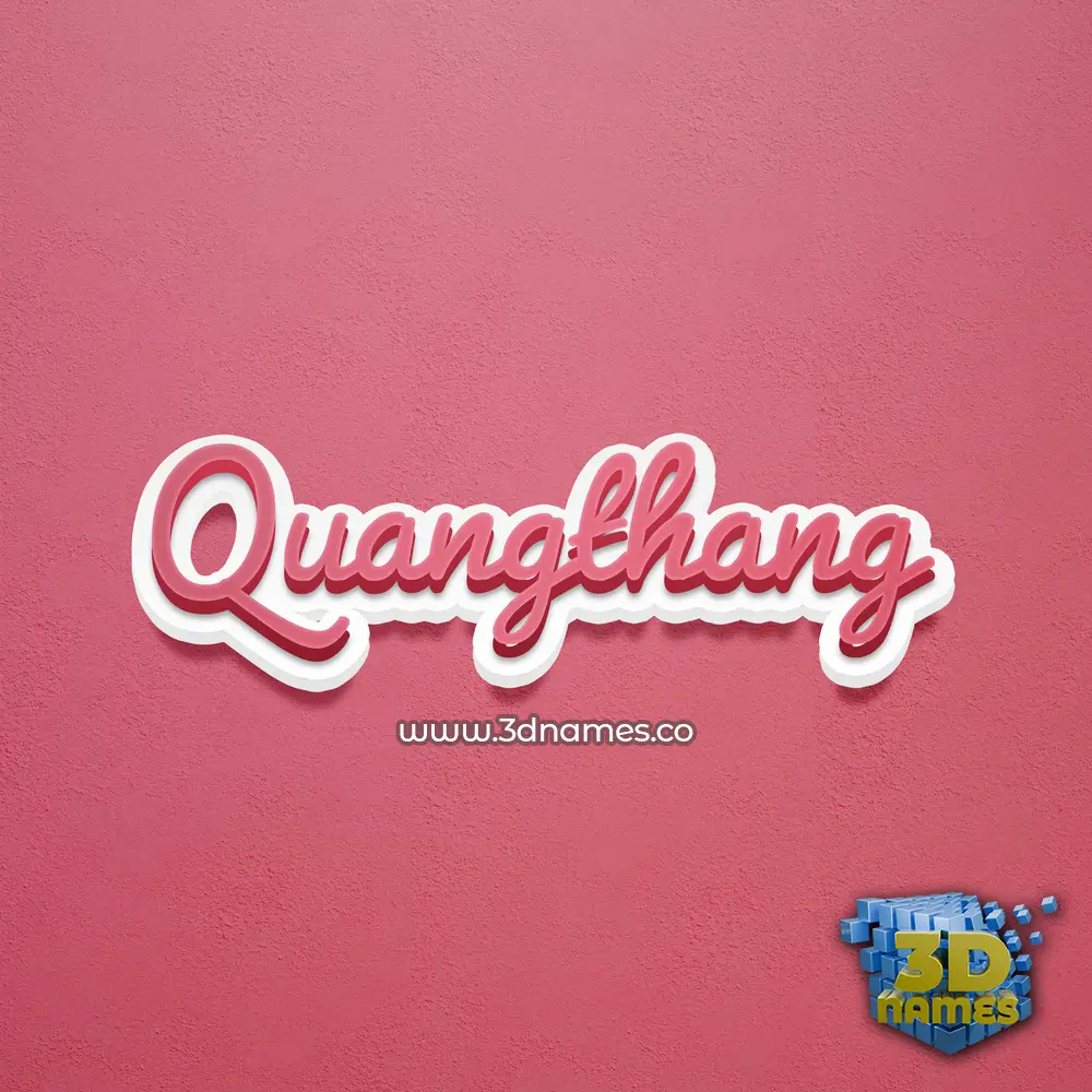 quangthang in Red Scribble style - 3D name wallpaper