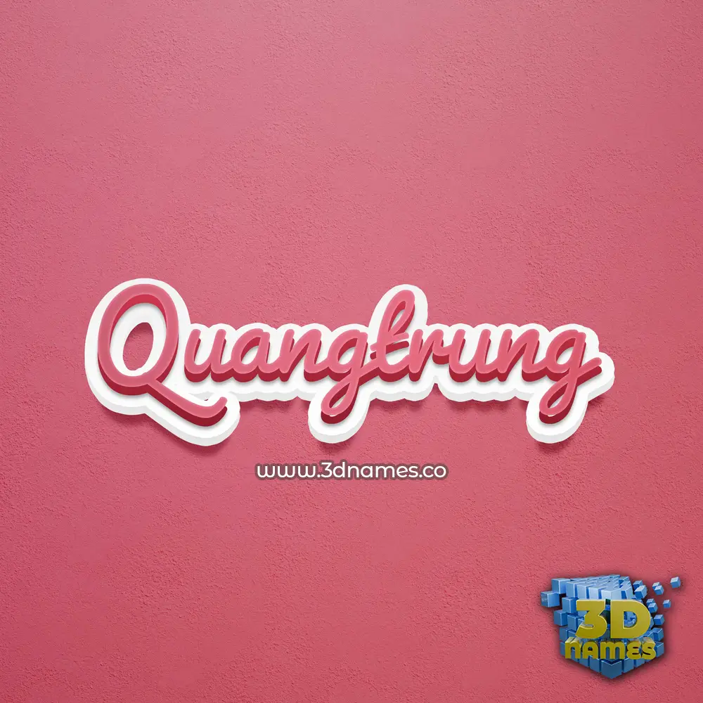 quangtrung in Red Scribble style - 3D name wallpaper