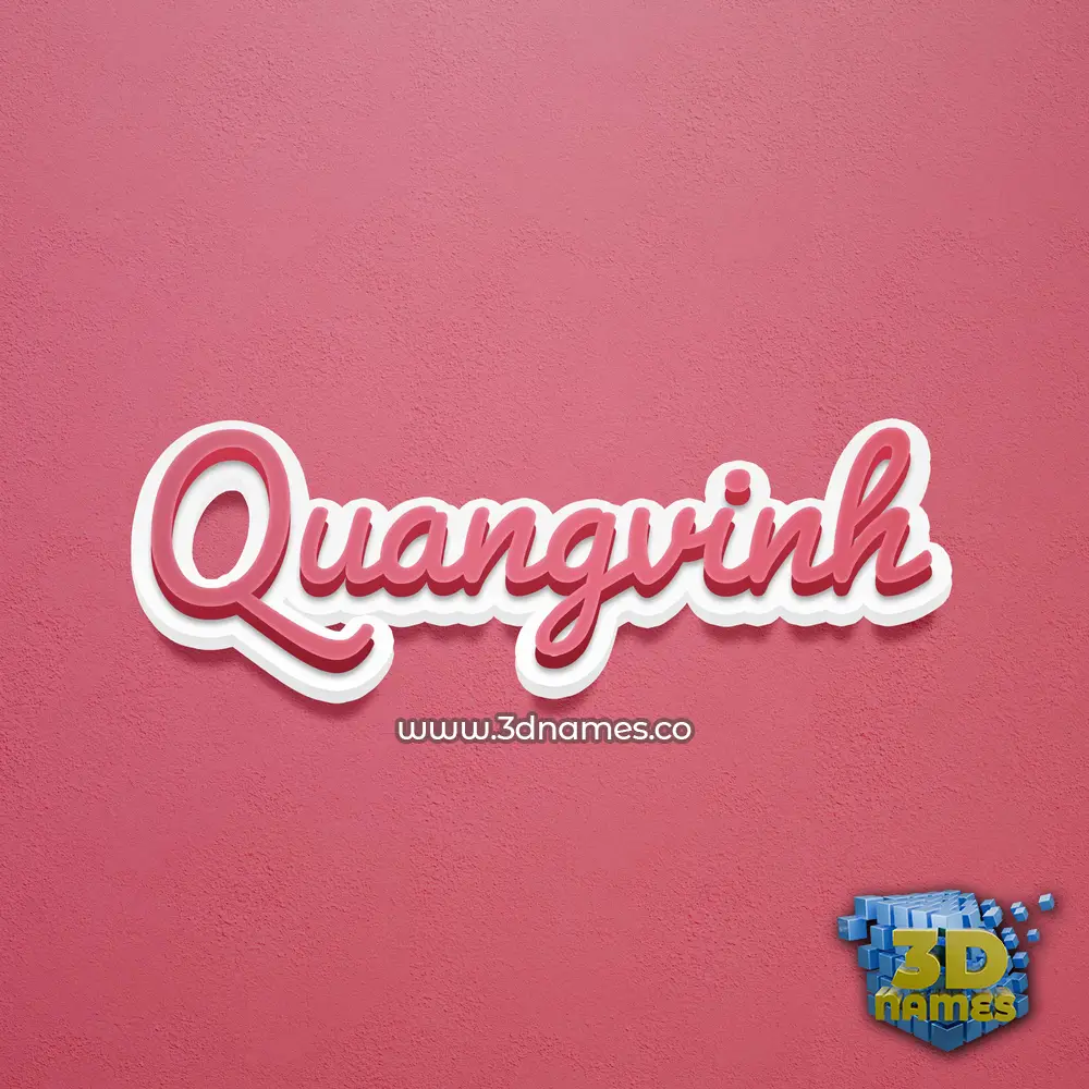 quangvinh in Red Scribble style - 3D name wallpaper