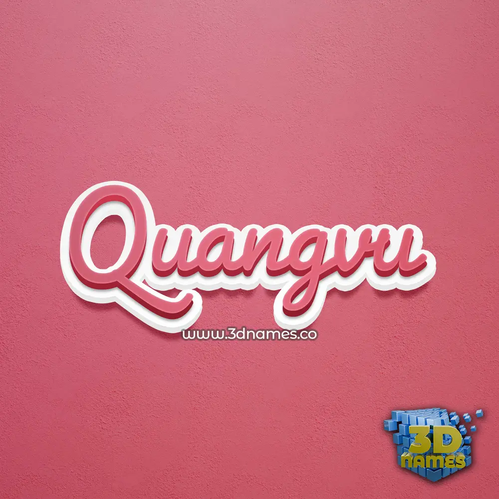 quangvu in Red Scribble style - 3D name wallpaper