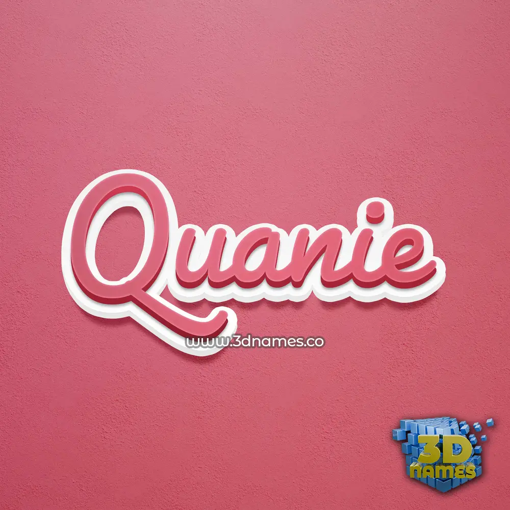quanie in Red Scribble style - 3D name wallpaper