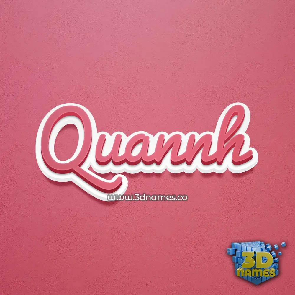 quannh in Red Scribble style - 3D name wallpaper