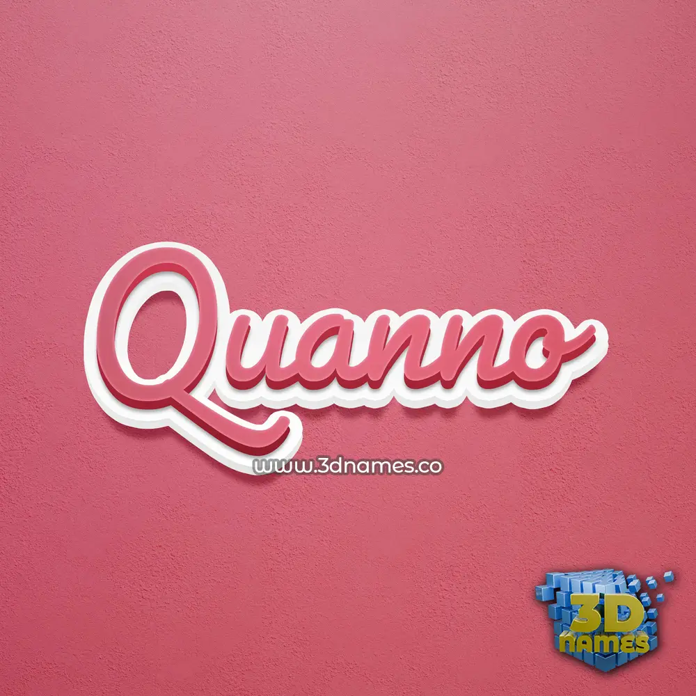 quanno in Red Scribble style - 3D name wallpaper