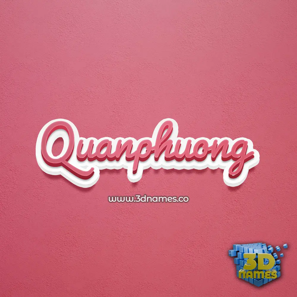 quanphuong in Red Scribble style - 3D name wallpaper