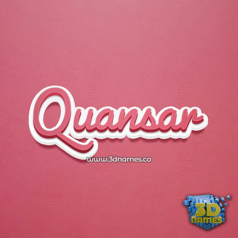 quansar in Red Scribble style - 3D name wallpaper