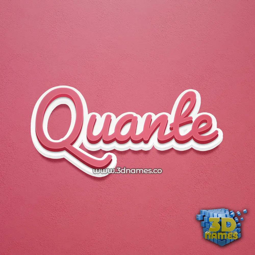 quante in Red Scribble style - 3D name wallpaper