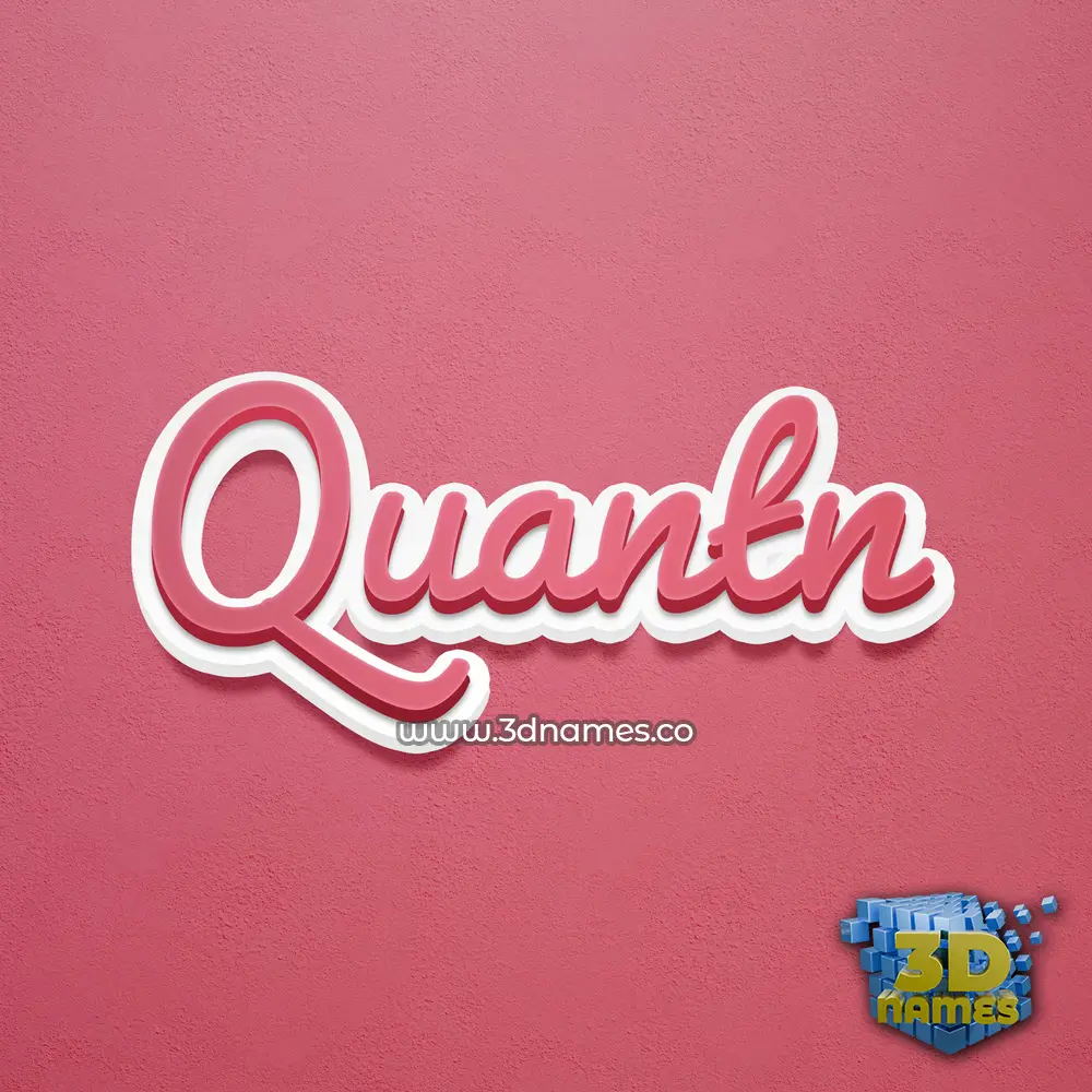 quantn in Red Scribble style - 3D name wallpaper