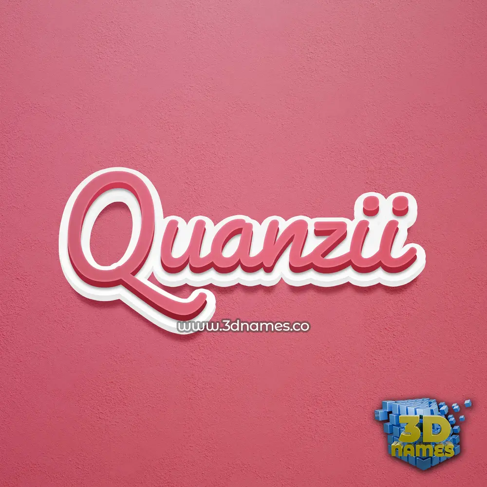 quanzii in Red Scribble style - 3D name wallpaper