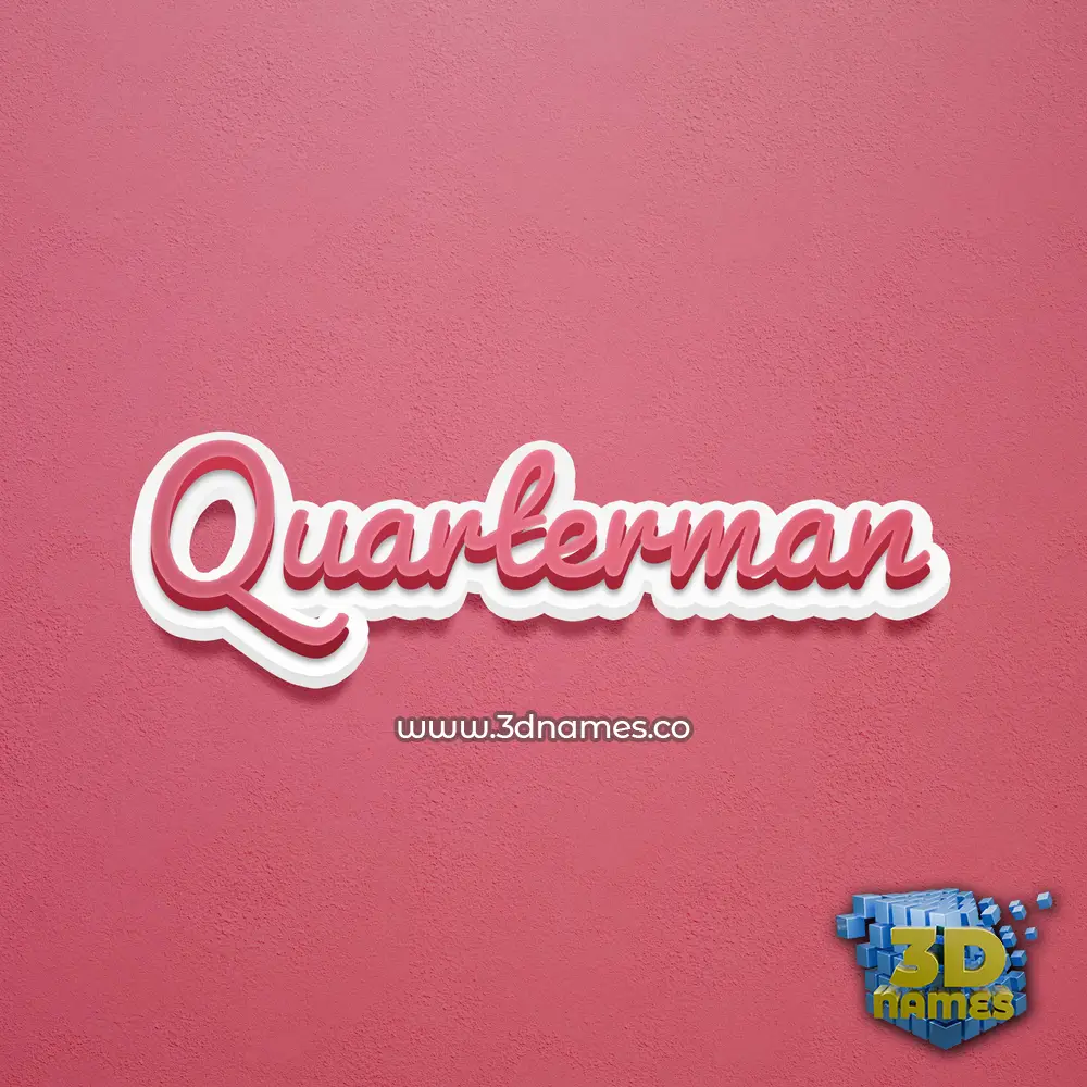 quarterman in Red Scribble style - 3D name wallpaper