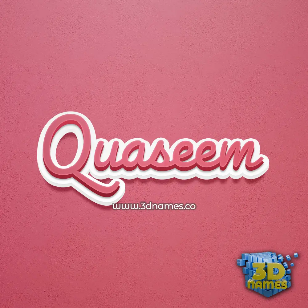 quaseem in Red Scribble style - 3D name wallpaper