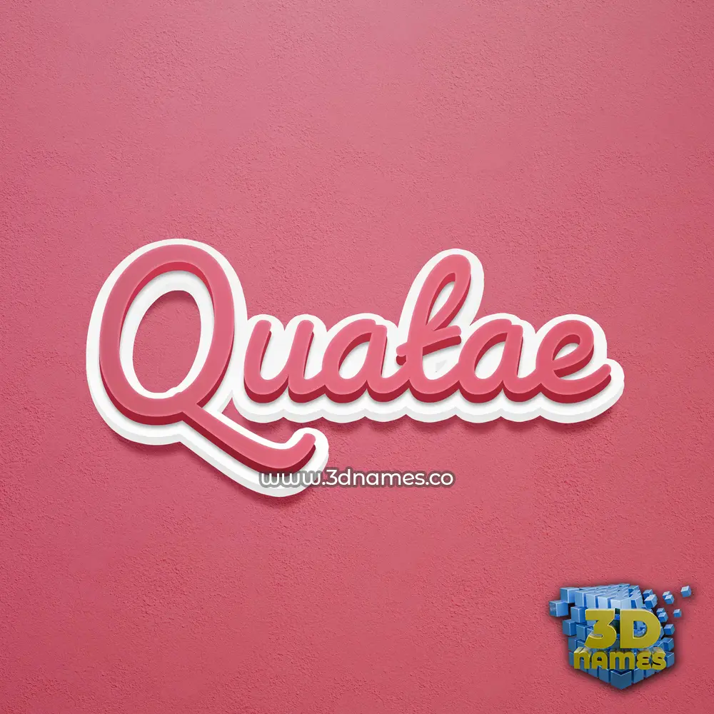 quatae in Red Scribble style - 3D name wallpaper