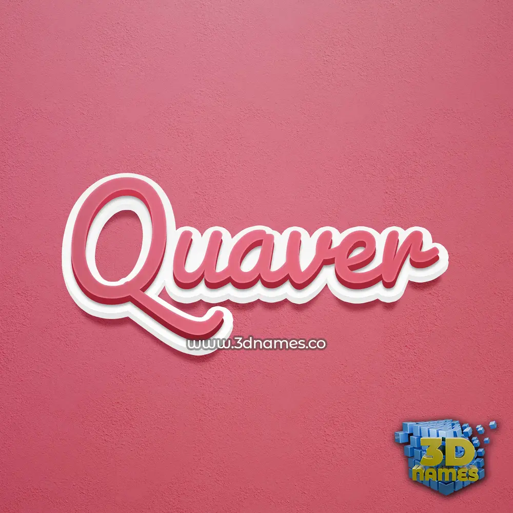 quaver in Red Scribble style - 3D name wallpaper
