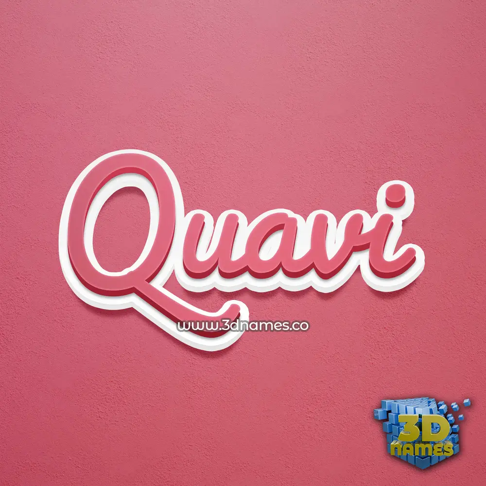 quavi in Red Scribble style - 3D name wallpaper