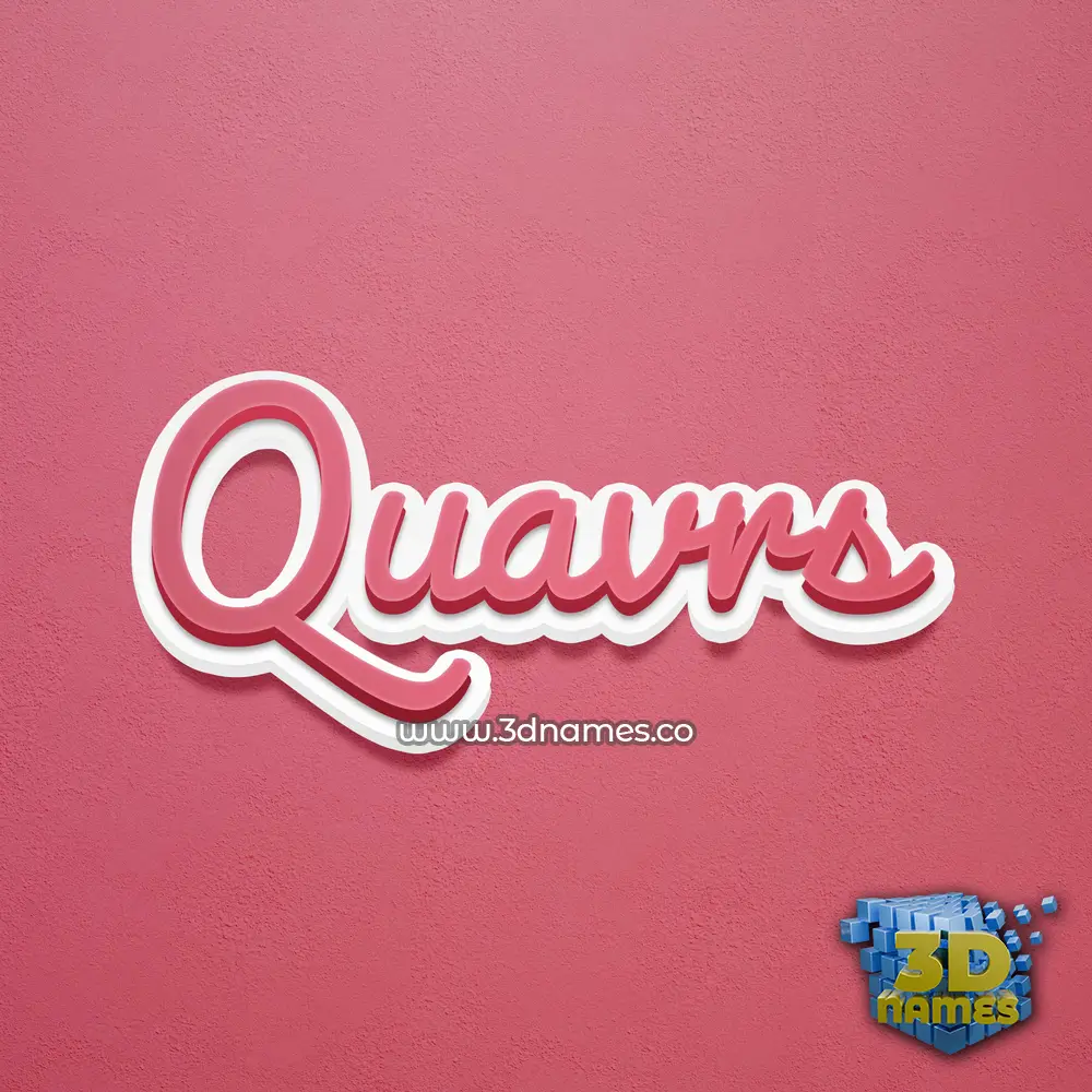 quavrs in Red Scribble style - 3D name wallpaper