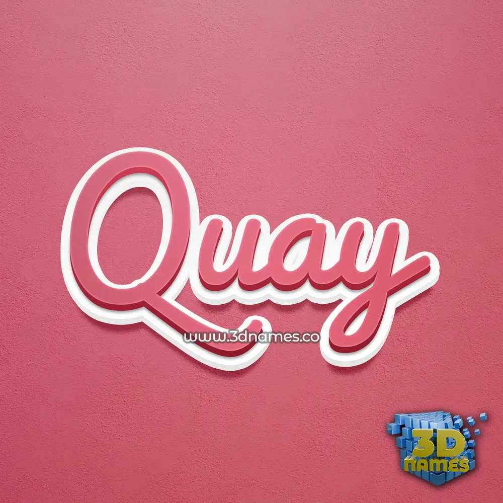 quay in Red Scribble style - 3D name wallpaper
