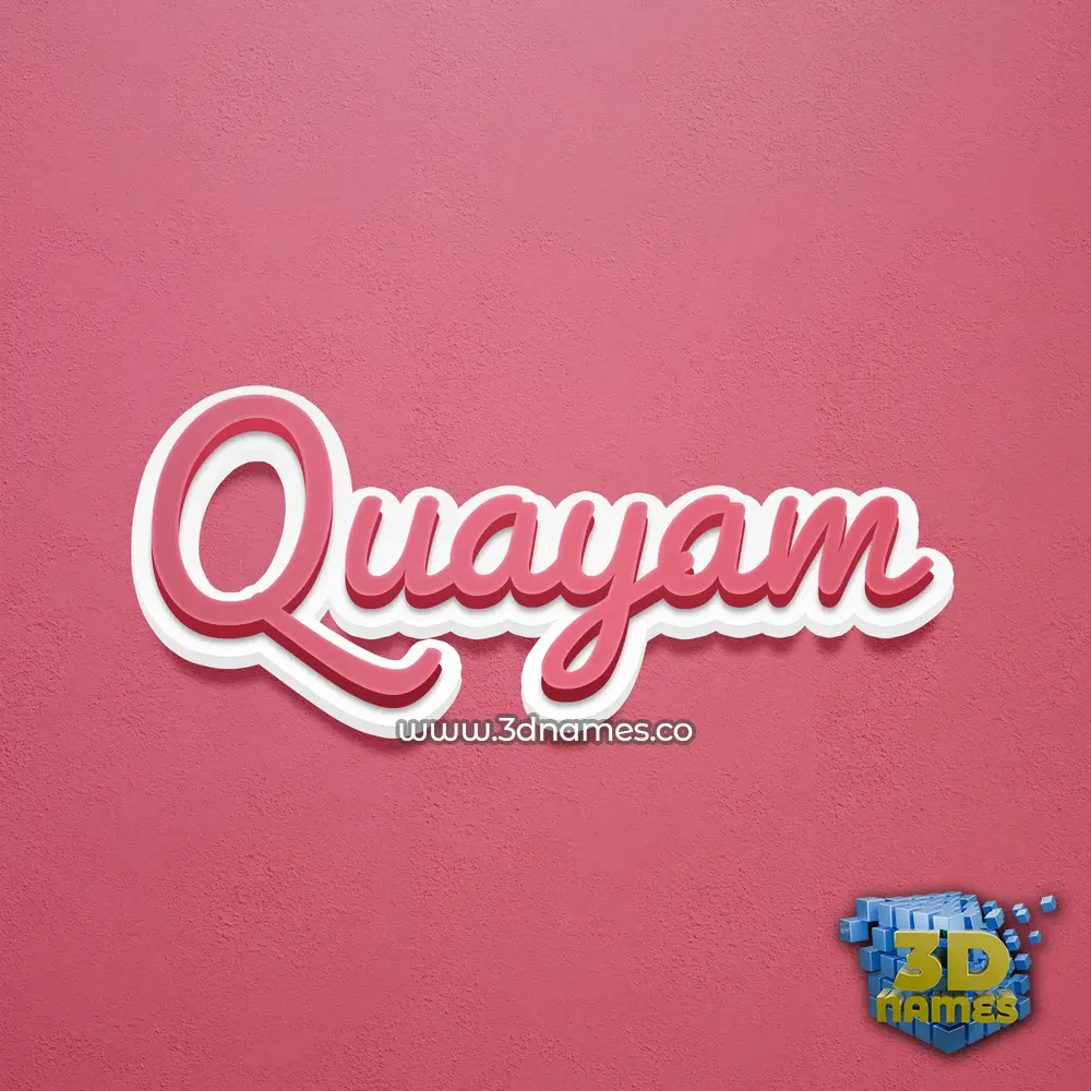 quayam in Red Scribble style - 3D name wallpaper
