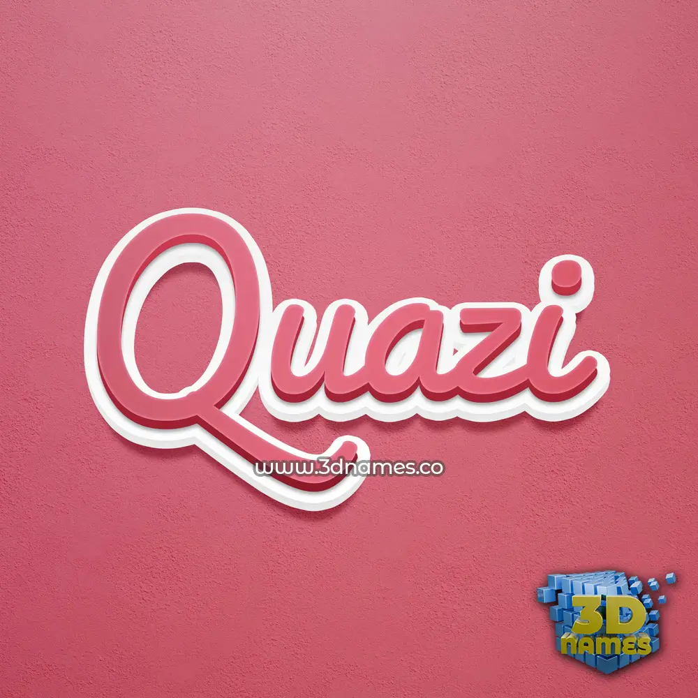quazi in Red Scribble style - 3D name wallpaper