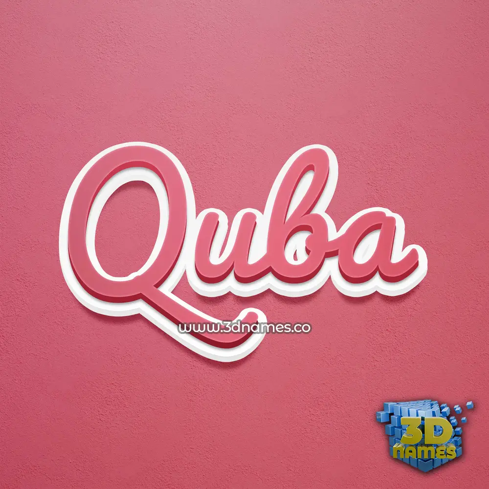 quba in Red Scribble style - 3D name wallpaper