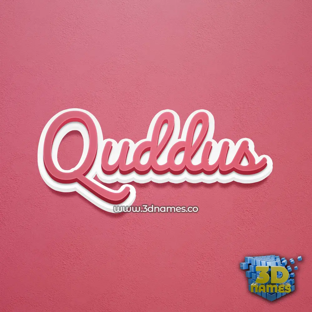 quddus in Red Scribble style - 3D name wallpaper