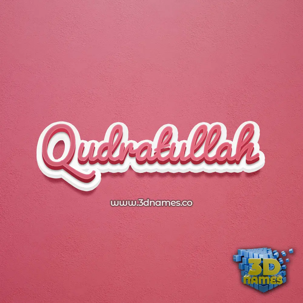 qudratullah in Red Scribble style - 3D name wallpaper