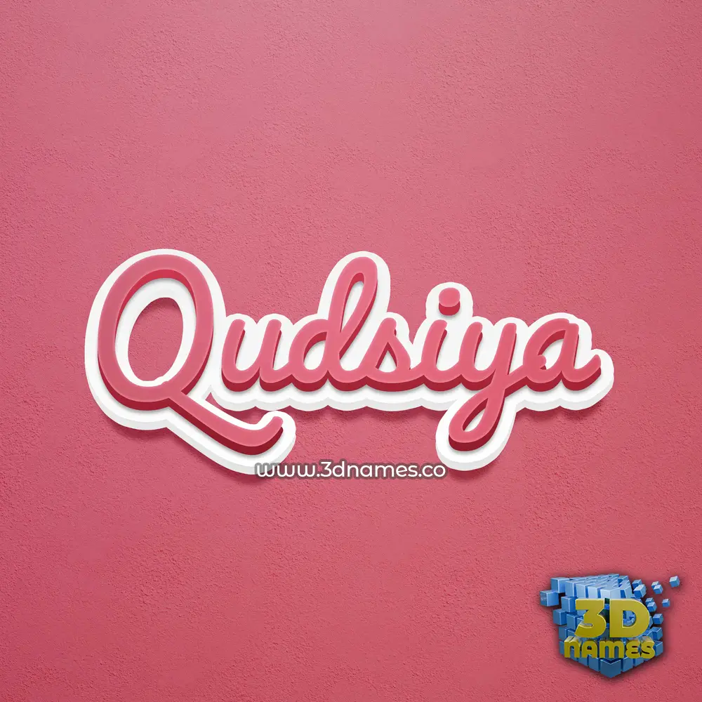 qudsiya in Red Scribble style - 3D name wallpaper