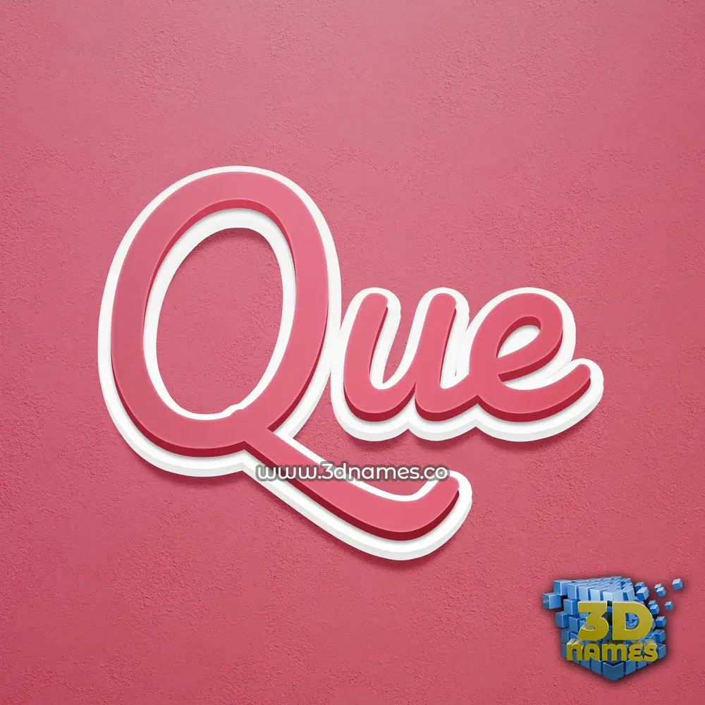 que in Red Scribble style - 3D name wallpaper