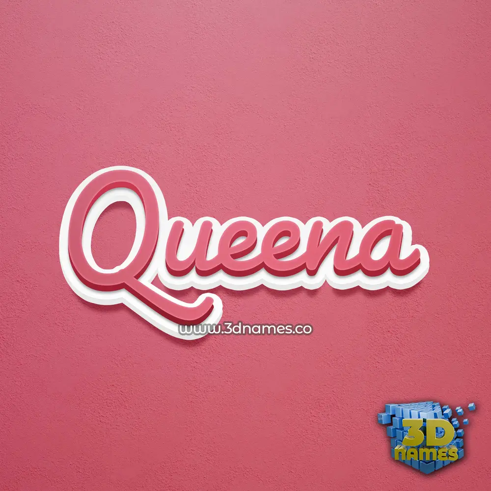 queena in Red Scribble style - 3D name wallpaper